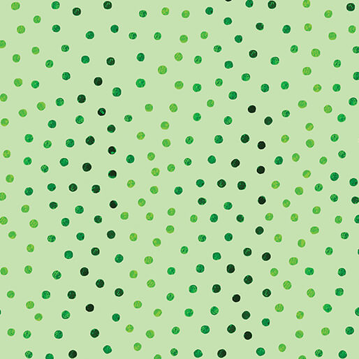 "Shamrocks & Shenanigans"- Lucky Dots Green by NICOLE DECAMP for Benartex