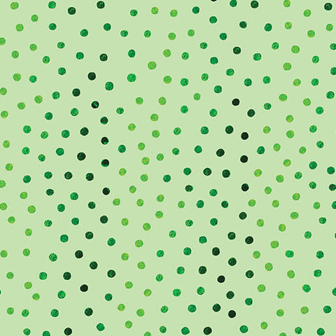 "Shamrocks & Shenanigans"- Lucky Dots Green by NICOLE DECAMP for Benartex