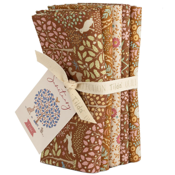 "Sanctuary"-  Tilda 5 piece Caramel and Ochre Fat Quarter Bundle