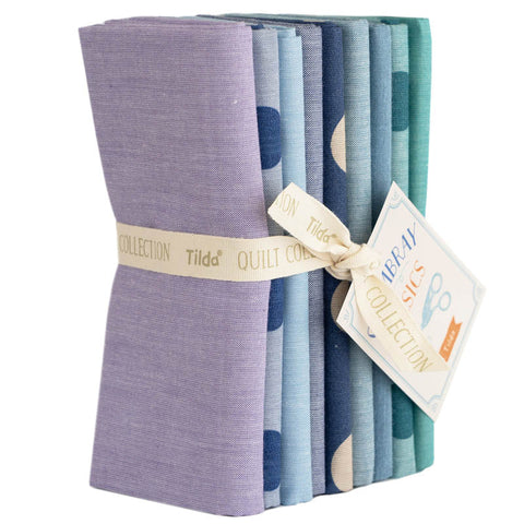 "Creating Memories"-  Tilda Seasonal Chambray 9 piece Fat Quarter Bundle Summer Blues