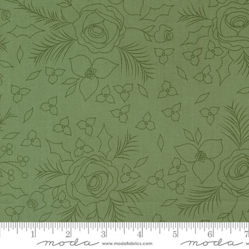 "Starberry"-Winter Sketch Green by Corey Yoder for Moda