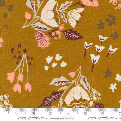 "Folk Lore"-Garden Tales Caramel by Fancy That Design House for Moda