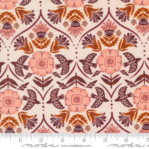 "Folk Lore"-Flight Of Fancy Pale Pink by Fancy That Design House for Moda