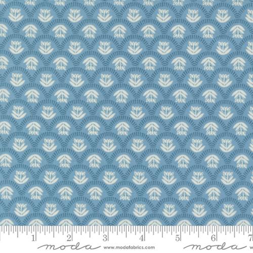 "Folk Lore"-Scallop Story Sky by Fancy That Design House for Moda