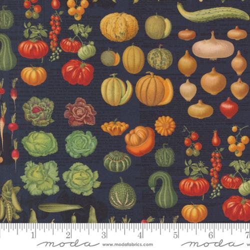 "Farm And Garden"-Indigo Harvest Flat Lay by Cathe Holden for Moda