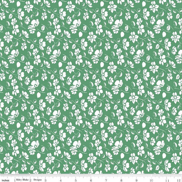 "Always in Season" Mono Floral Green by American Jane for Riley Blake