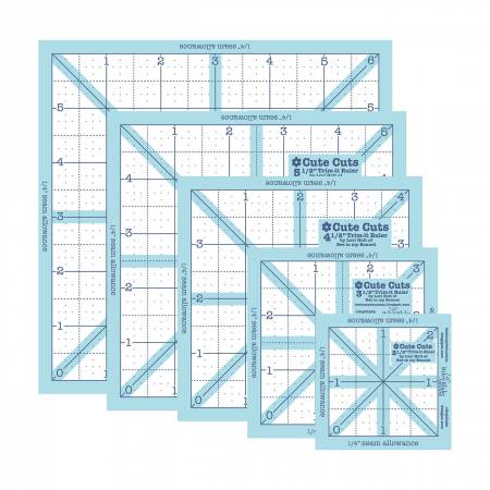 Lori Holt Trim-It Square Ruler Pack - 2-1/2in,3-1/2in,4-1/2in,5-1/2in,6-1/2in