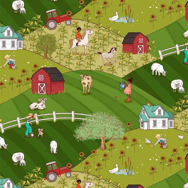 "Farm Days"  FARM HILL MEADOW from Michael Miller Fabrics