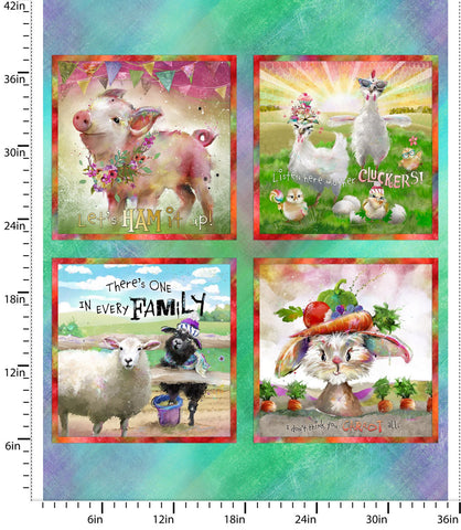 "Back to the Farm"-36IN PANEL MULTI by Connie Haley for 3 Wishes Fabric